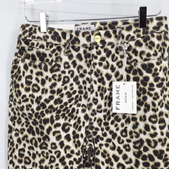 Frame Ali Ultra high rise skinny crop leopard print jeans cigarette new 26 - Picture 4 of 13